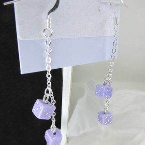 Silver Plated 'Feeling Lucky?' Dice Earrings